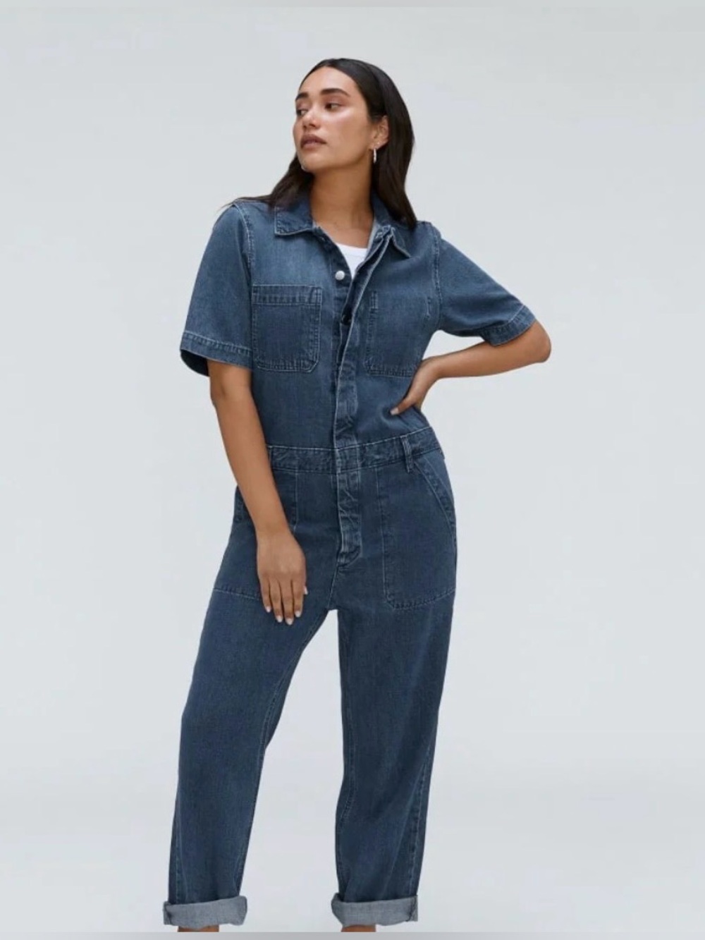 Everlane Women’s Short Sleeve Denim Coveralls Size 4